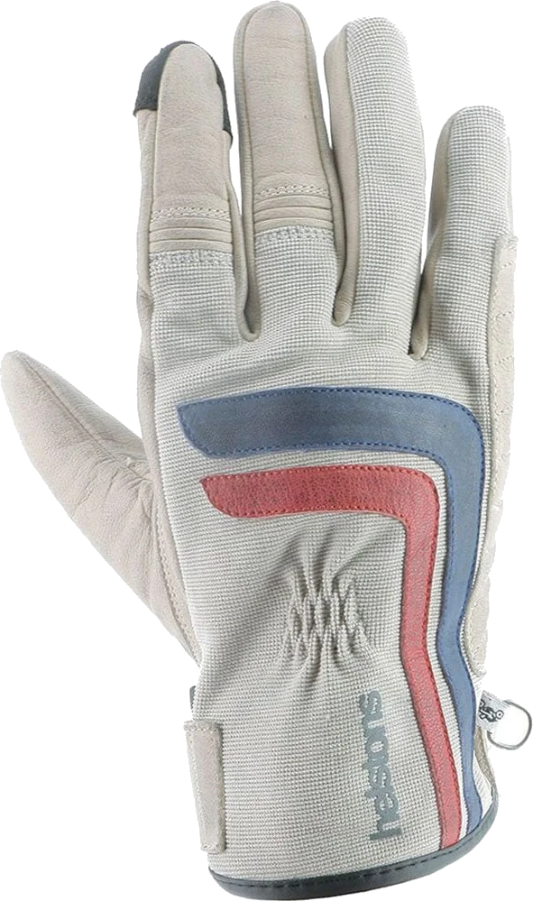 Helstons Jeff 4Ways Summer Leather Gloves Beige / Blue / Red