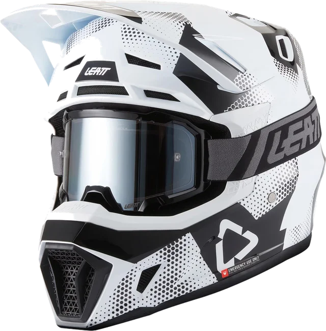 Leatt Moto 7.5 V27 Motocross Helmet with Goggles, black/white