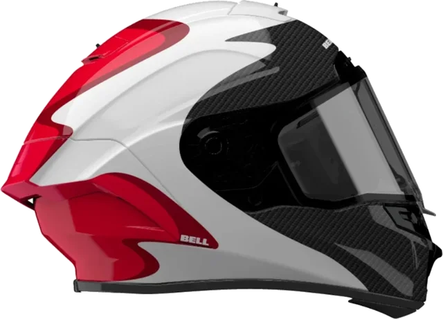 Bell Racestar Deluxe MC Helmet, fluid red white