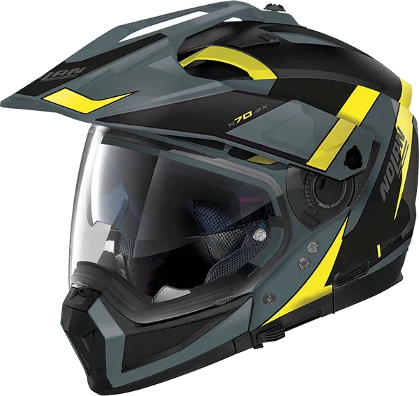 Nolan N70-2 X ECE 22.06 - Skyfall N-Com Slate Grey / Yellow, Skyfall N-Com Slate Grey / Yellow