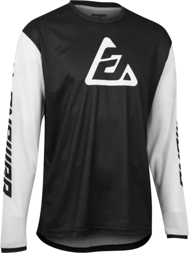Answer Racing A22 Arkon Bold LS Men's Off-Road Jerseys, black white
