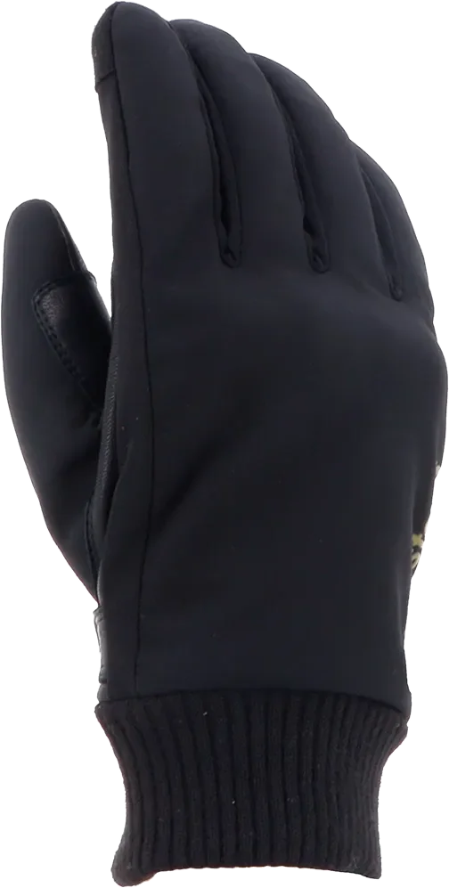 Helstons Edge Leather Gloves, Black / Black
