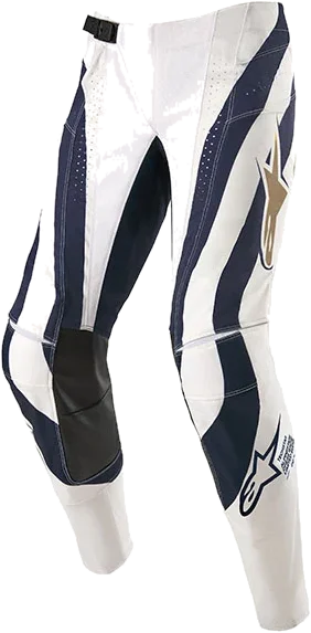 Alpinestars Techstar Dress Whites Tropical LE Pants, White/Dark Blue/Gold