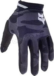 Fox Youth Black Camo 180 Bnkr Gloves