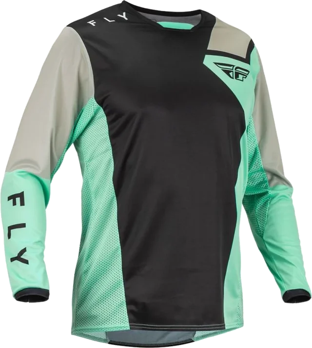 Fly Racing Kinetic Jet Mint Jersey, Black/Mint/Grey