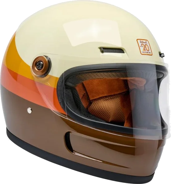 Biltwell Full Face Motorcycle Helmet Gringo SV 20th Limited Edition, brown orange