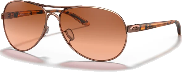 Oakley Feedback Womens Sunglasses - Rose Gold - VR50 Brown Gradient, VR50 Brown Gradient