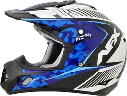 AFX Youth FX-17Y FX17Y Factor Complex MX Motocross Helmet, Pearl White, Blue