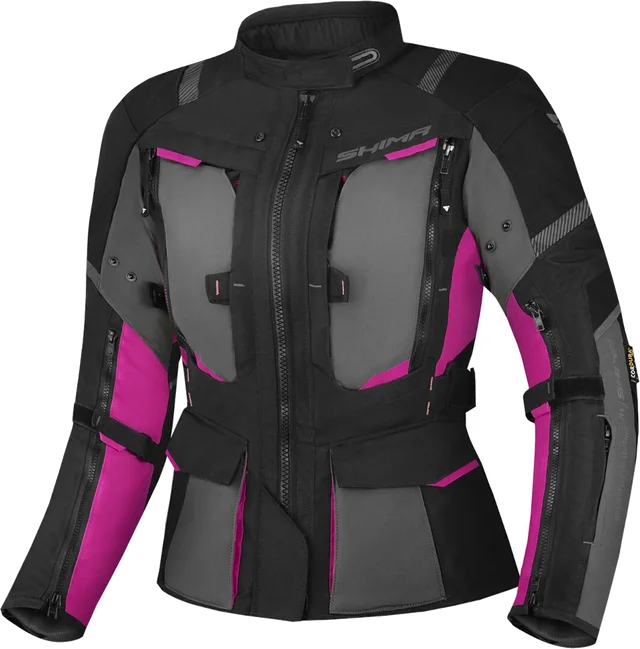 SHIMA Hero 2.0 waterproof Ladies Motorcycle Textile Jacket, black/fuchsia