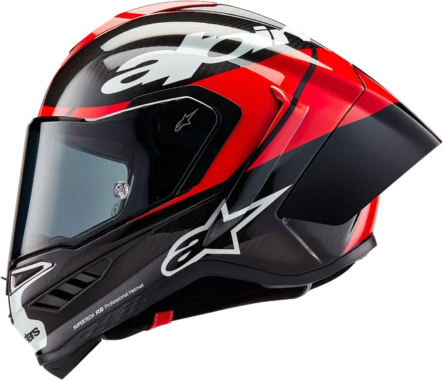 Alpinestars Supertech R10 - Element Black Carbon/Bright Red/White Gloss - Includes Tinted Visor