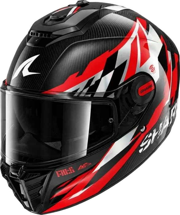 Shark Spartan Rs Carbon Raceblock Helmet Blue, Chrome/Red