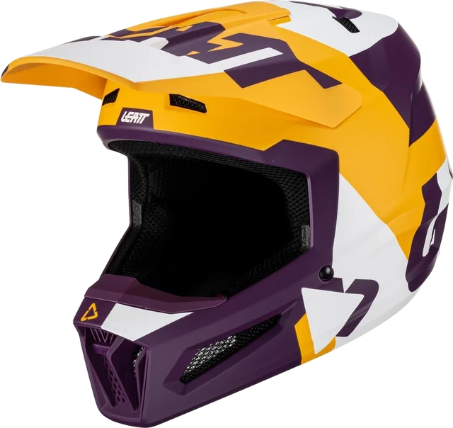 Leatt Moto 2.5 V24 MX Helmet, Purple/Yellow