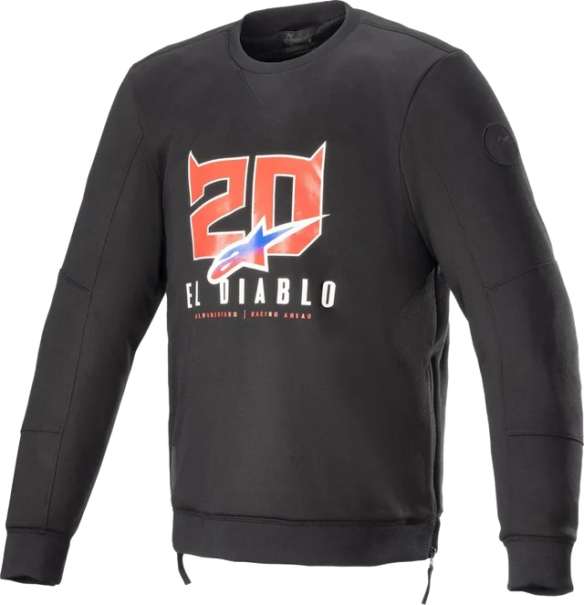 Alpinestars FQ20 FABIO QUARTARARO LEGIT CREW FLEECE, Black Bright Red