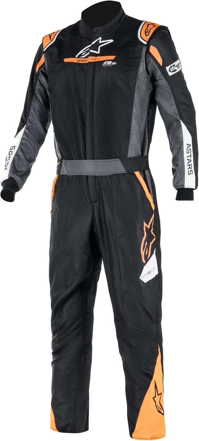 Alpinestars Atom SFI Graphic Bootcut Suit, Black/Anthracite/Orange Fluo