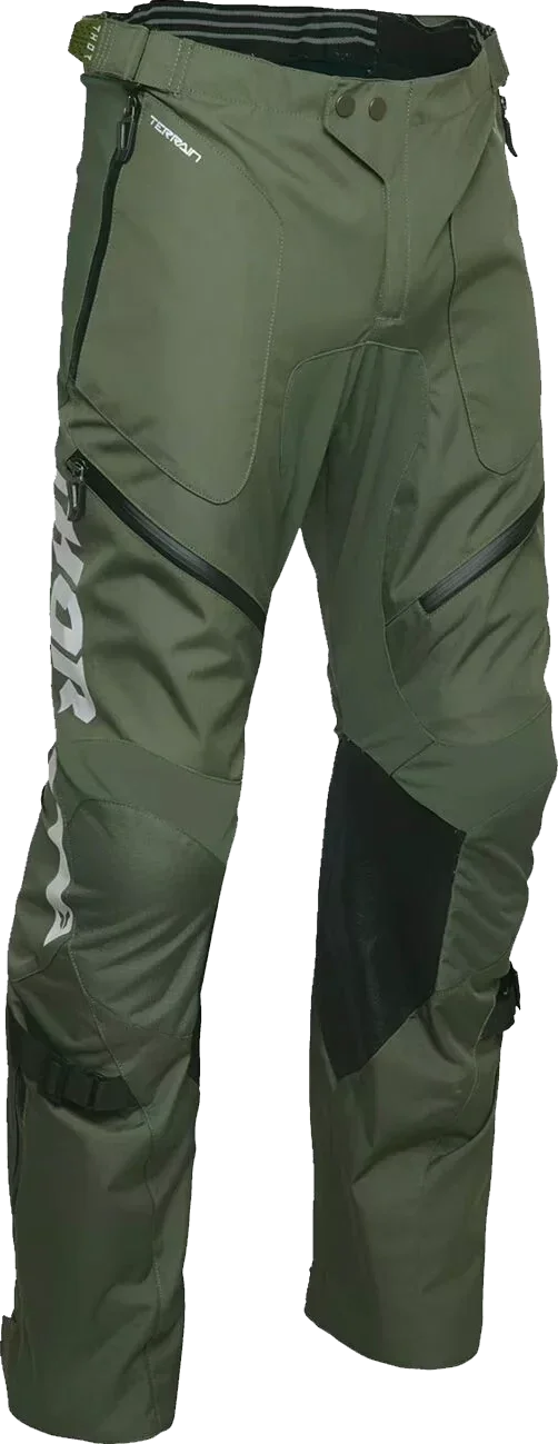 Thor Terrain Over-The-Boot Pants - Charcoal Grey / Military Green, Charcoal Grey / Military Green