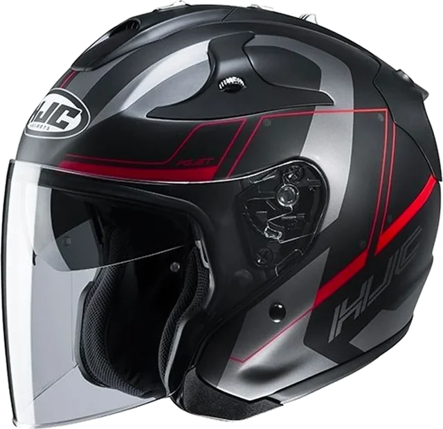HJC FG-Jet Helmet Komina MC1SF Black/Grey/Red Matt