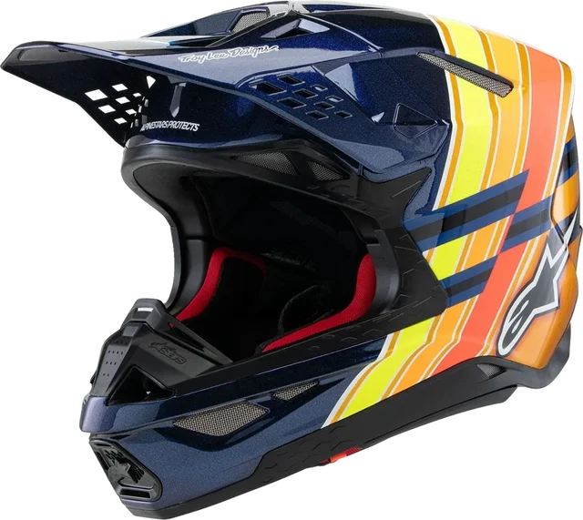 Alpinestars Supertech M10 TLD Edition 25 MIPS® Off-Road Motorcycle Helmet, gloss dark blue orange yellow fluo red
