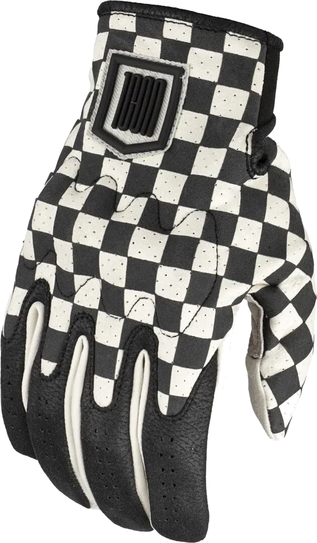 Icon Airform Slabtown Checkered perforated Motorcycle Gloves, white/black