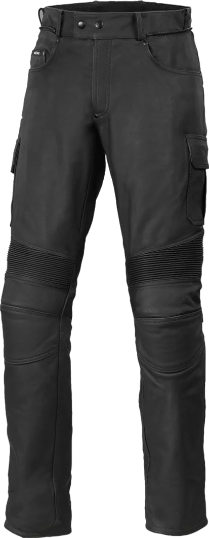 Büse Cargo Black Leather Pants, black