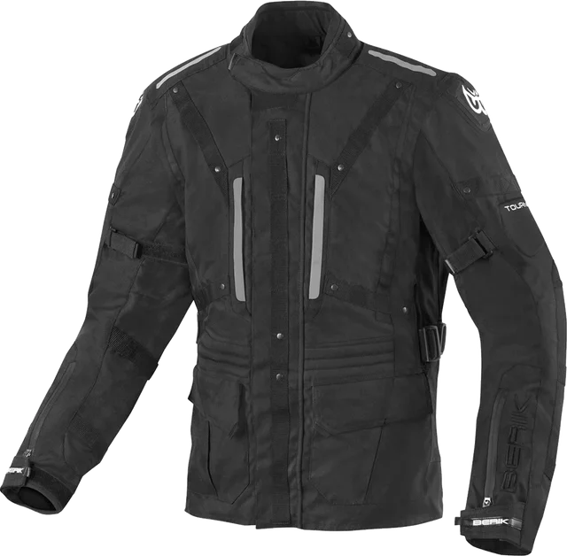 Berik Spencer Black Yellow Waterproof Textile Motorcycle Jacket, black