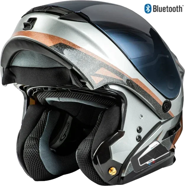 GMAX MD-01S Modular Bluetooth Helmet Volta Graphic Grey/Black/Copper Metallic