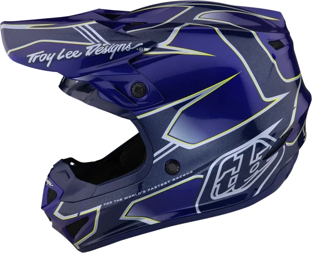 Troy Lee Designs SE4 Polyacrylite Helmet w/ MIPS *SAMPLE*, matrix blue