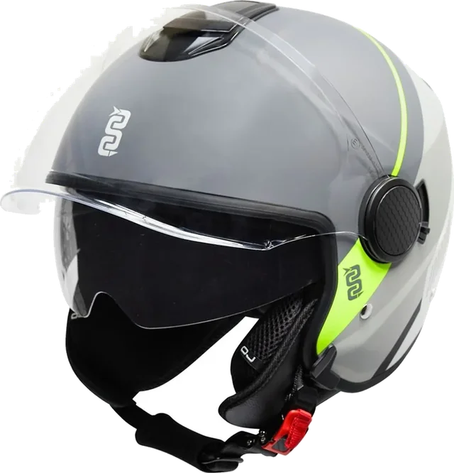 OJ Viaggio Helmet Stripe Grey/Yellow Gloss