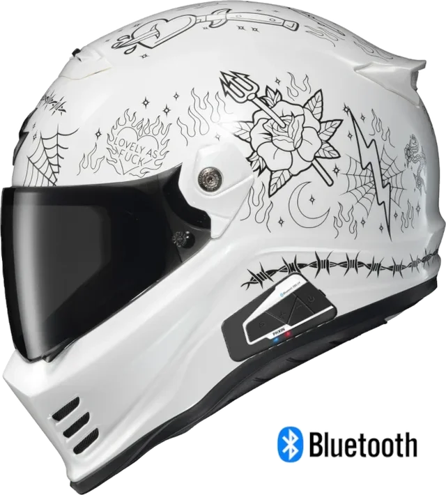 Scorpion Covert FX Bluetooth Helmet The Litas White