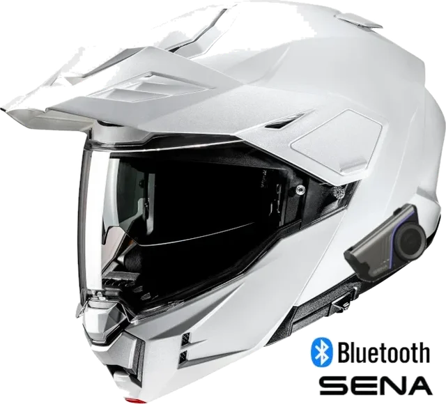 HJC i80 Dual Sport Sena 60S Bluetooth Modular Helmet Gloss White
