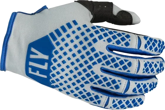 Fly Racing Fly Kinetic Youth MX Gloves Blue Light Grey