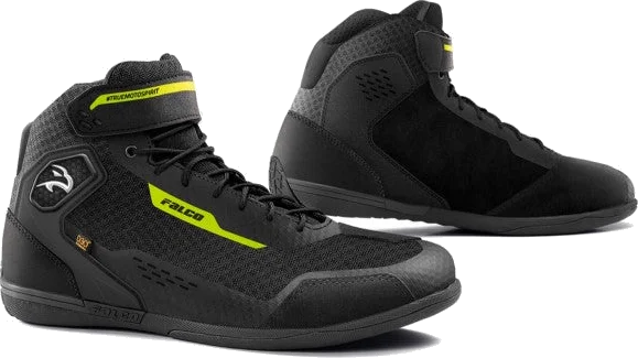 Falco Motorcycle Boots Speedox 2, Black/Hi-Viz Yellow