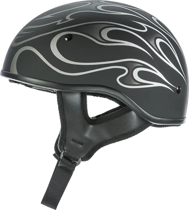 Fly Racing .357 Flame Half Helmet, flat black