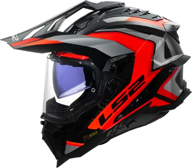 LS2 Explorer Carbon Helmet Frontier II Black/Orange Gloss