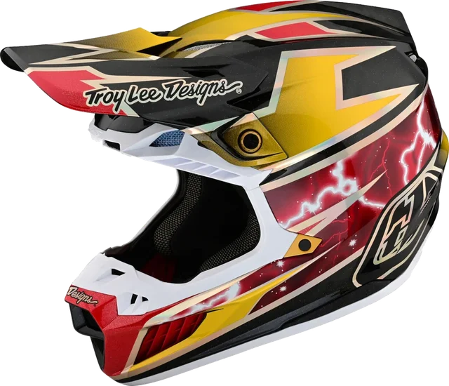 Troy Lee Designs SE5 Lightning MIPS Carbon Motocross Helmet, Gold