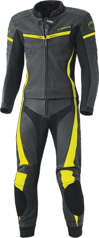 Held Spire Black Yellow Ladies 2PC Leather Motorcycle Suit