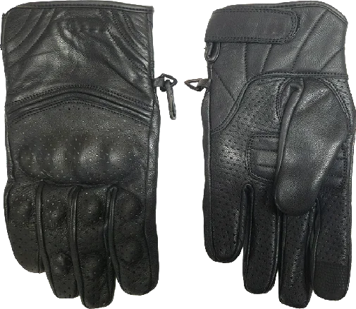 Motorcycle Gloves KTC 2409 Leather, black