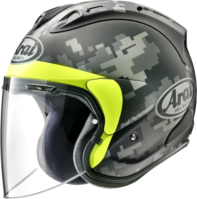 Arai Sz-r Vas Mimetic Open Face Helmet, Grey / Hi Vis