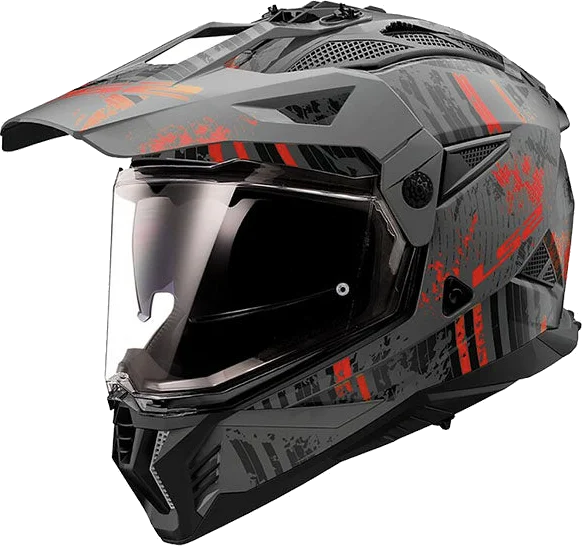 LS2 Blaze II Crazy Helmet, Matte Dark Grey/Red