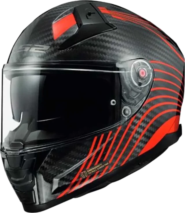 LS2 Ff811 Vector II Carbon Flux Full Face Helmet, Gloss Red