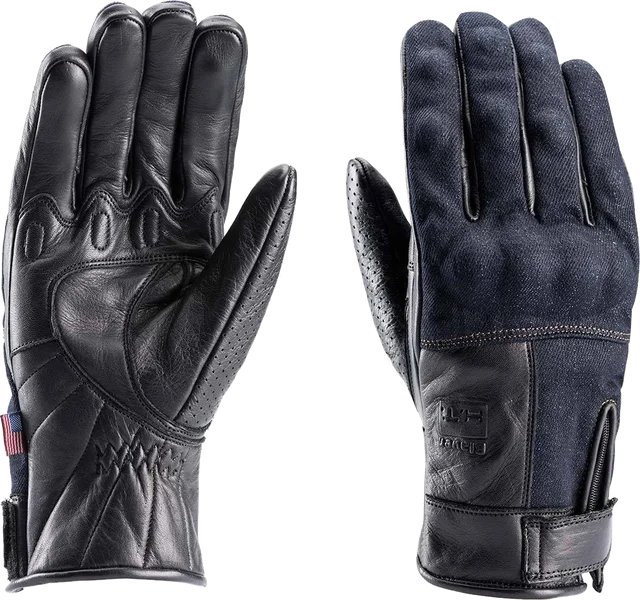 Blauer Combo Denim Motorcycle Gloves, black