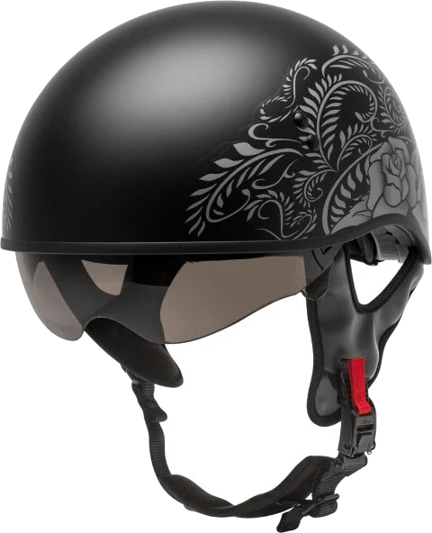 GMax HH65 Rose Naked Helmet, Black/Silver