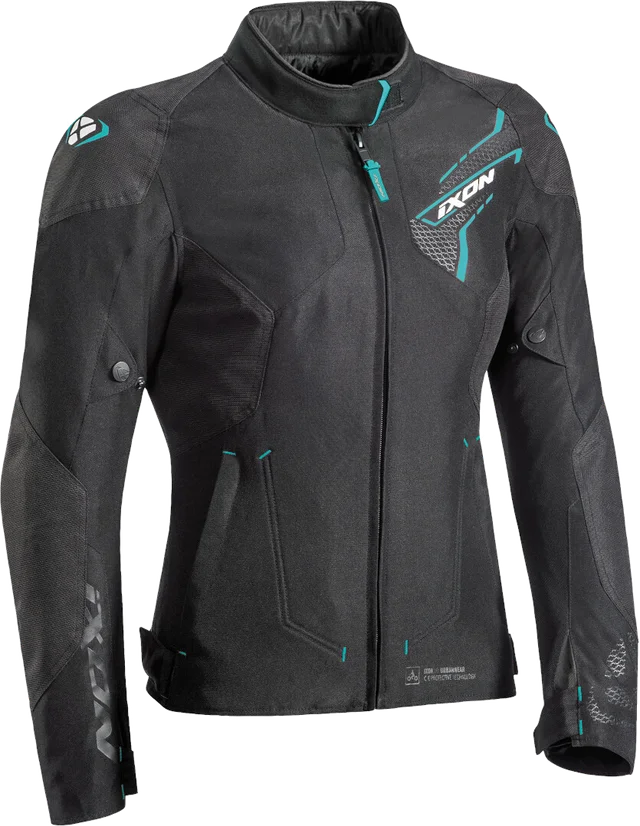 Ixon Luthor Ladies Motorcycle Textile Jacket, black/turquoise