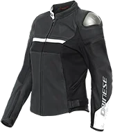 Dainese Rapida Perforated Lady Leather Jacket Black, matte black matte black white