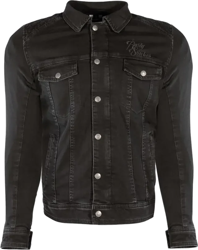 Rusty stitches Carl Thomas Denim Jacket, Black Waxed