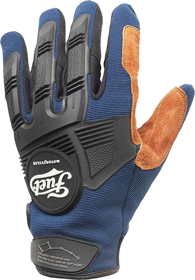 Fuel Astrail Leather / Textile Gloves Navy, blue