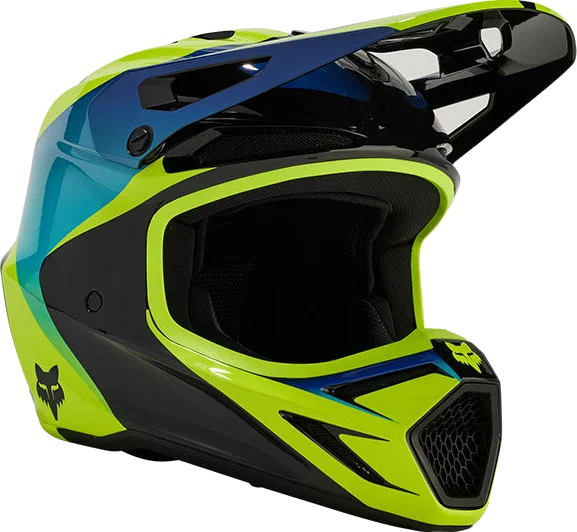 Fox Racing V3 Streak Helmet (Youth), Black/Yellow