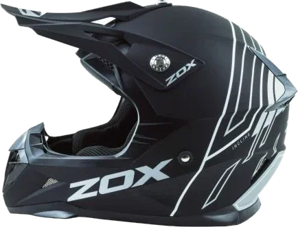 Zox Pulse Incline MX Helmet, black white silver