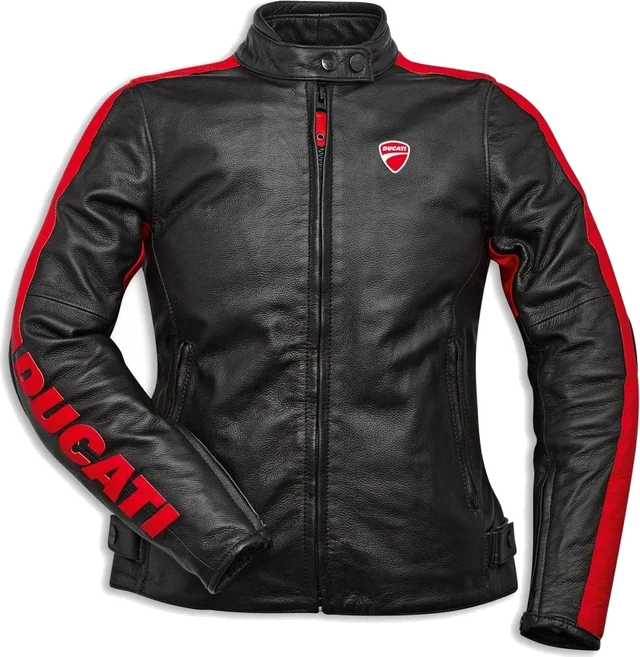 Ducati Company C4 2.0 Women's Leather Jacket, black red