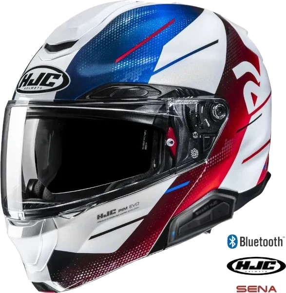 HJC RPHA 91 Modular Bluetooth Helmet Blat Graphic MC-21 11b Installed
