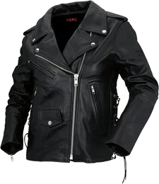 Z1R Womens 9MM Leather Motorcycle Riding Jacket, Black